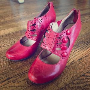 Classic Red Leather Heels size 8